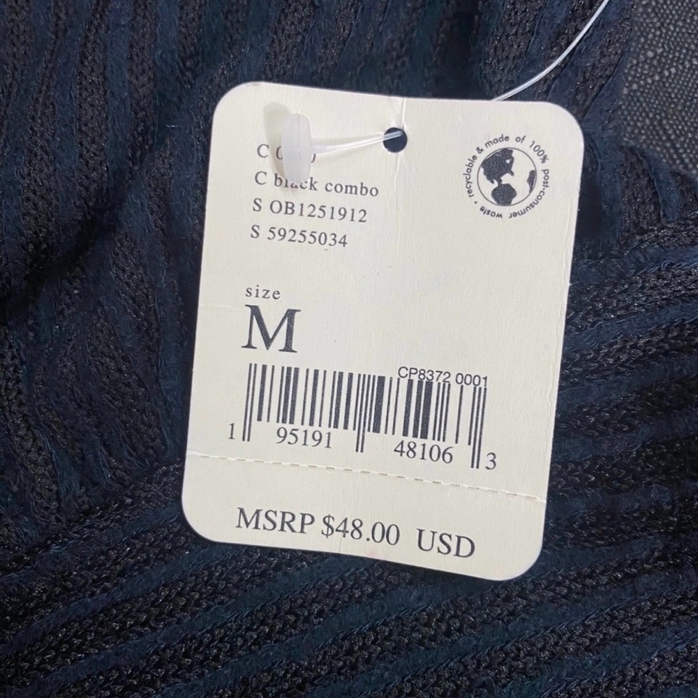 Free People Intimately Black Ribbed V-Neck Sweater - Picture 3 of 5